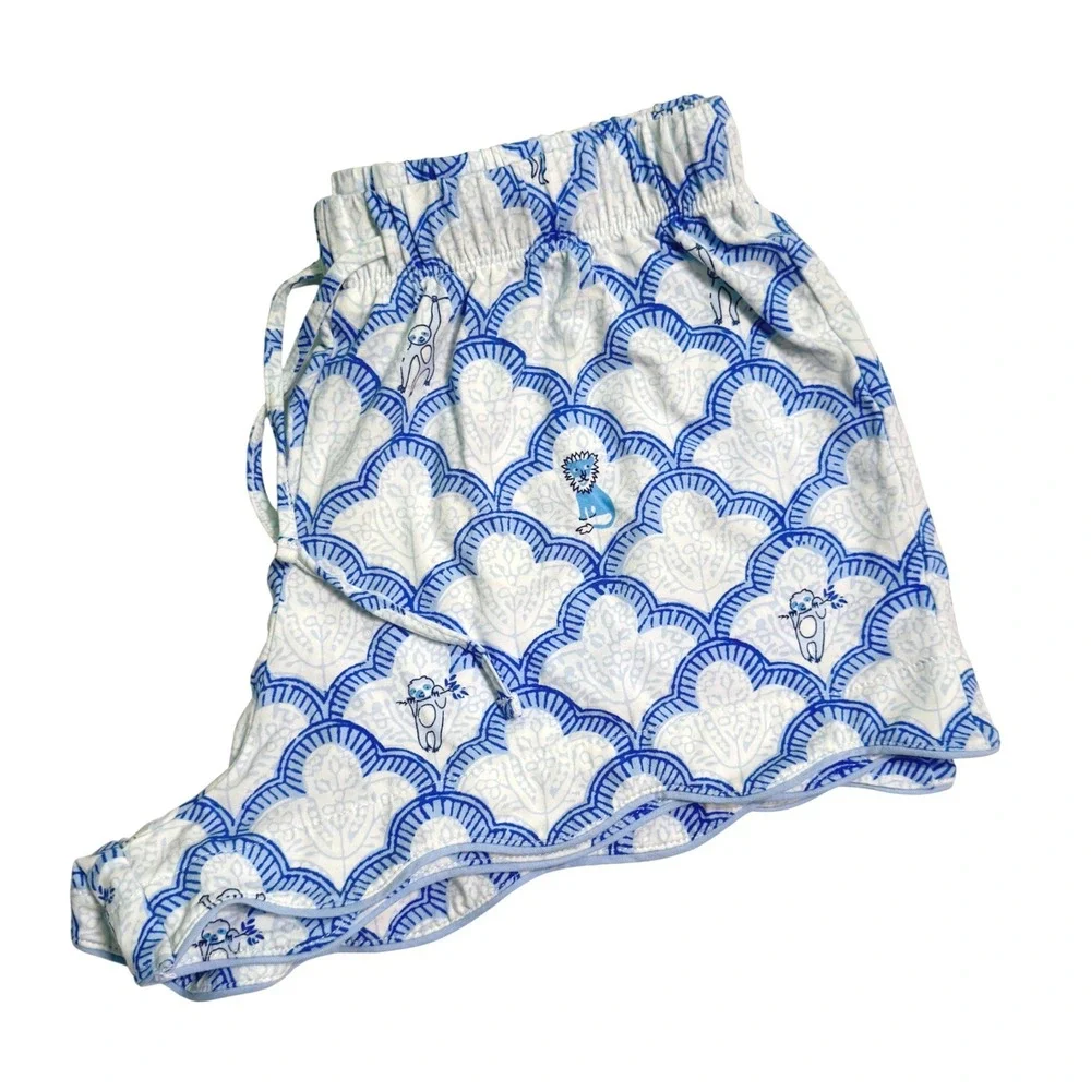 Roller Rabbit x Target Geo Trellis Pajama Shorts Women's Size Small Blue Monkey